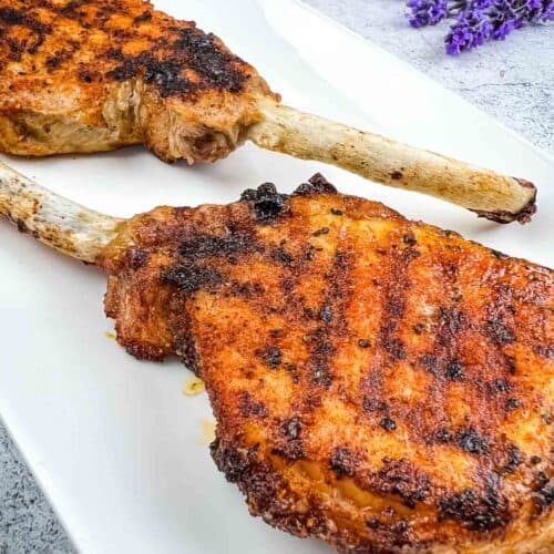 Ninja Woodfire Grill Pork Tomahawk Chops - Grill What You Love