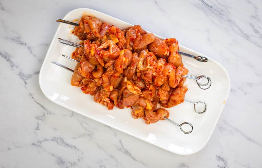 Assemble the skewers.