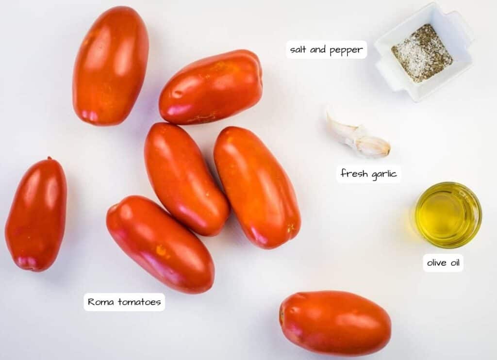 Ingredient with labels for Smoked tomatoes.