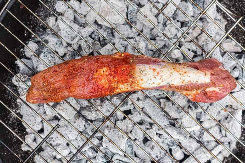 Place in the hot zone. Sear 2 minutes per side.